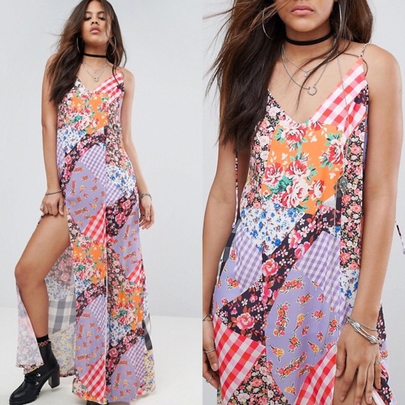 ASOS Dresses & Skirts - Jaded London Mix Print Maxi With Bow Tie Shoulder